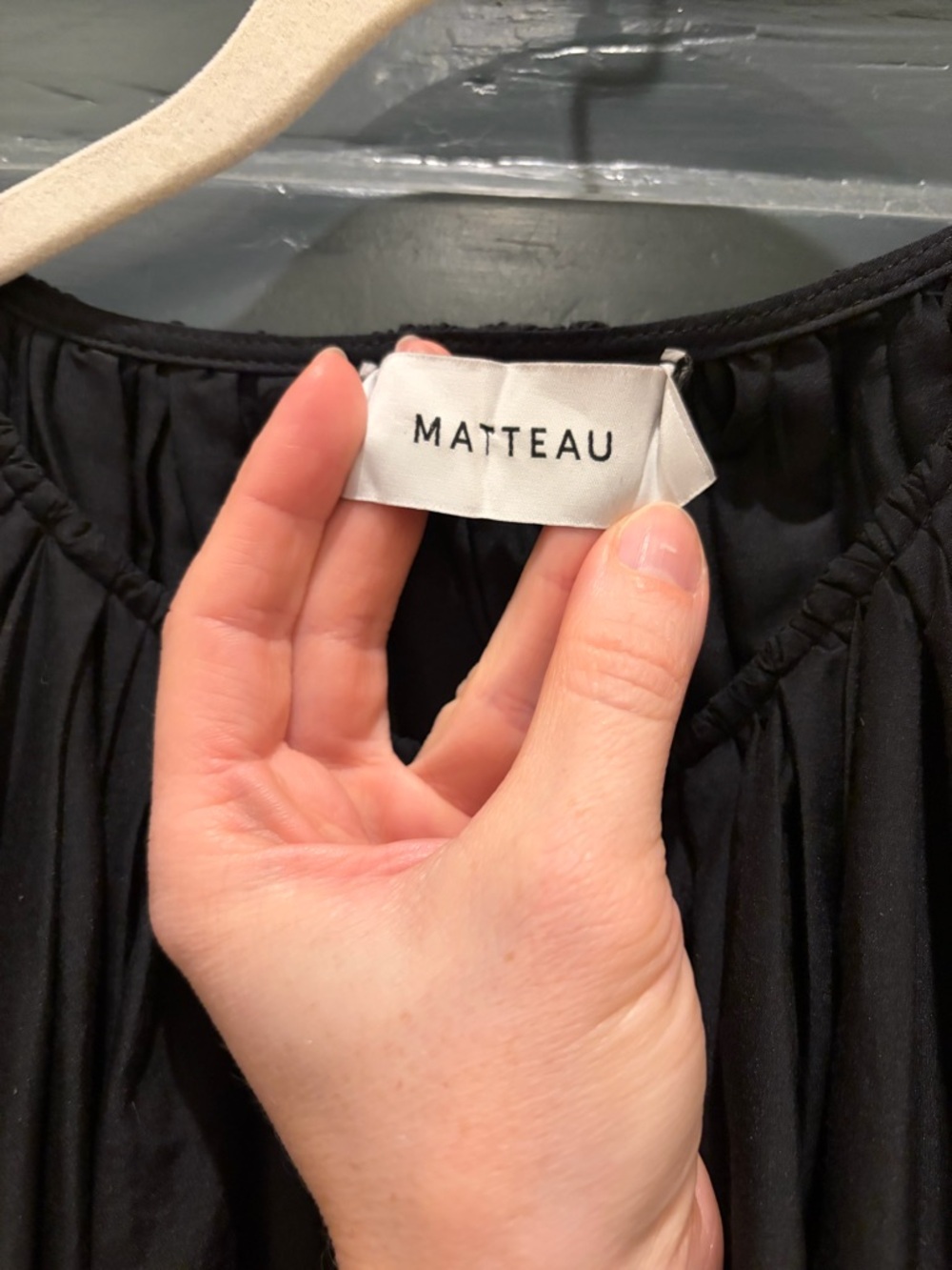 Matteau Cotton and Silk Mini Dress Black 4 (fits 6-8) - Picture 5 of 7